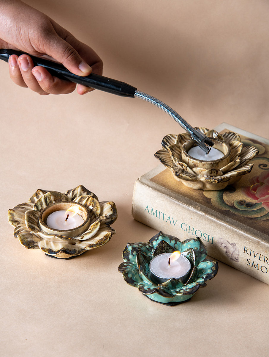 Festive Tea Light Holders Gift Box - Set of 3