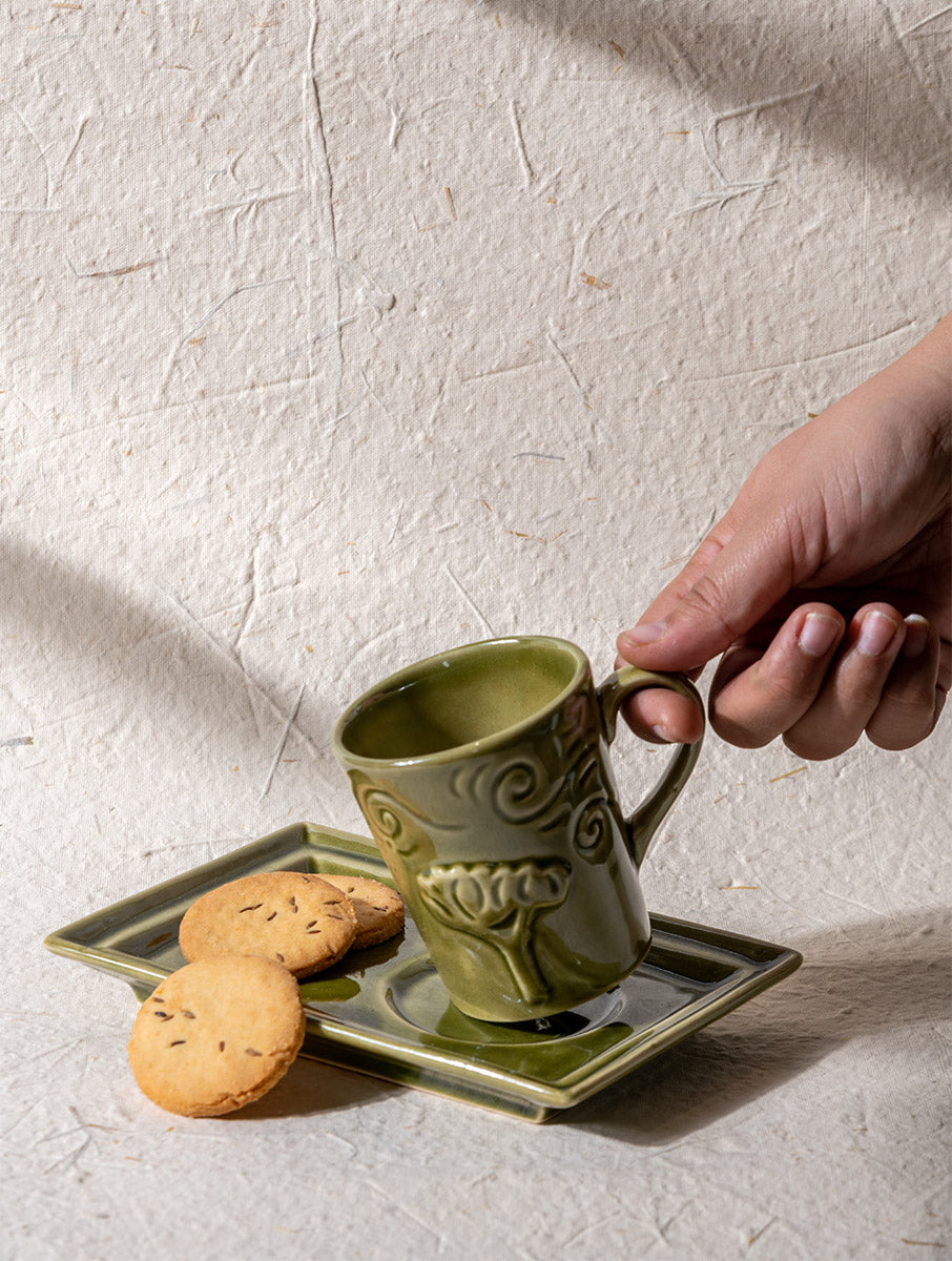 Breeze Mug Plate Set - Olive