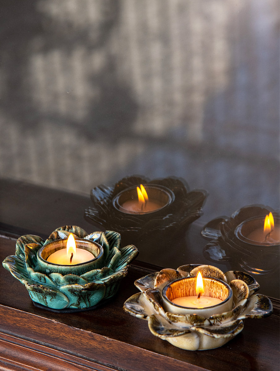 Festive Tea Light Holders Gift Box - Set of 3