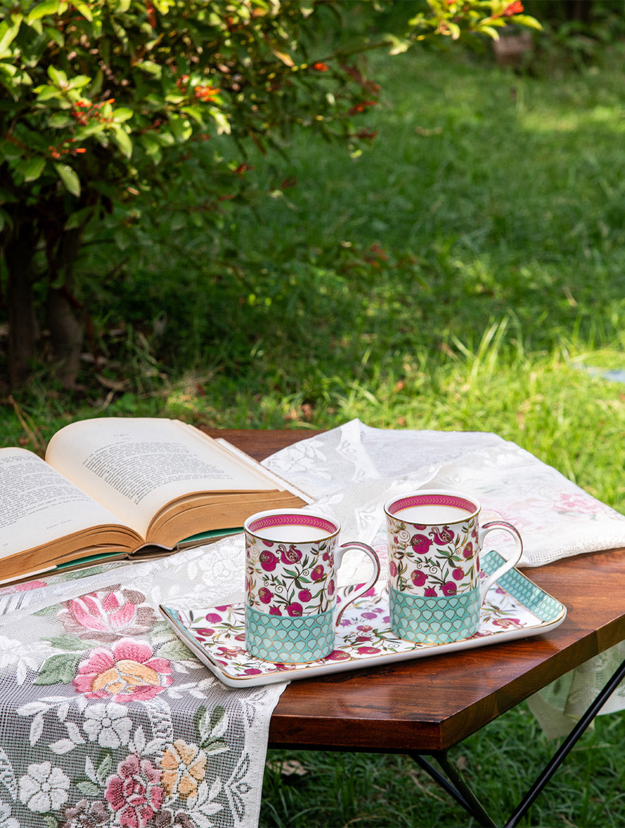 Anaar Gift Set - Platter & 2 Mugs