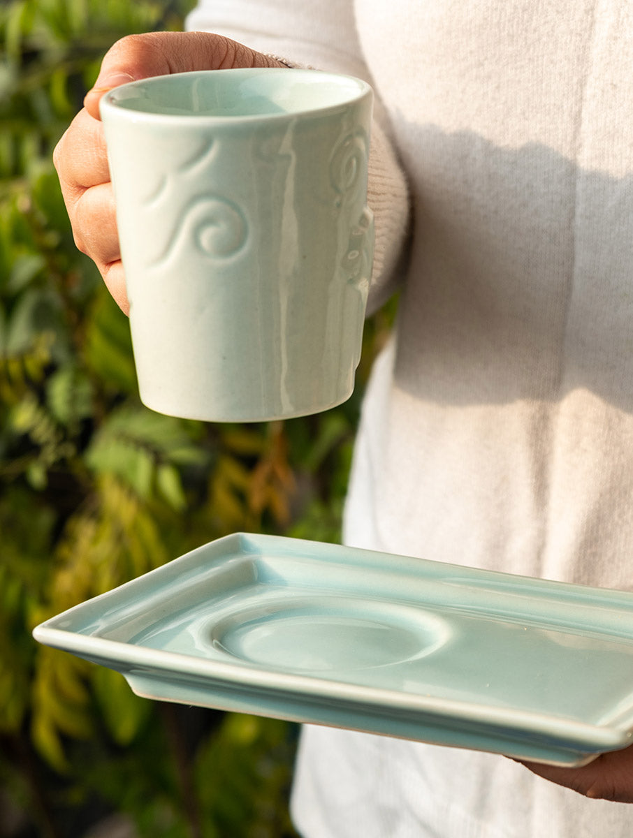 Breeze Mug Plate Set - Blue