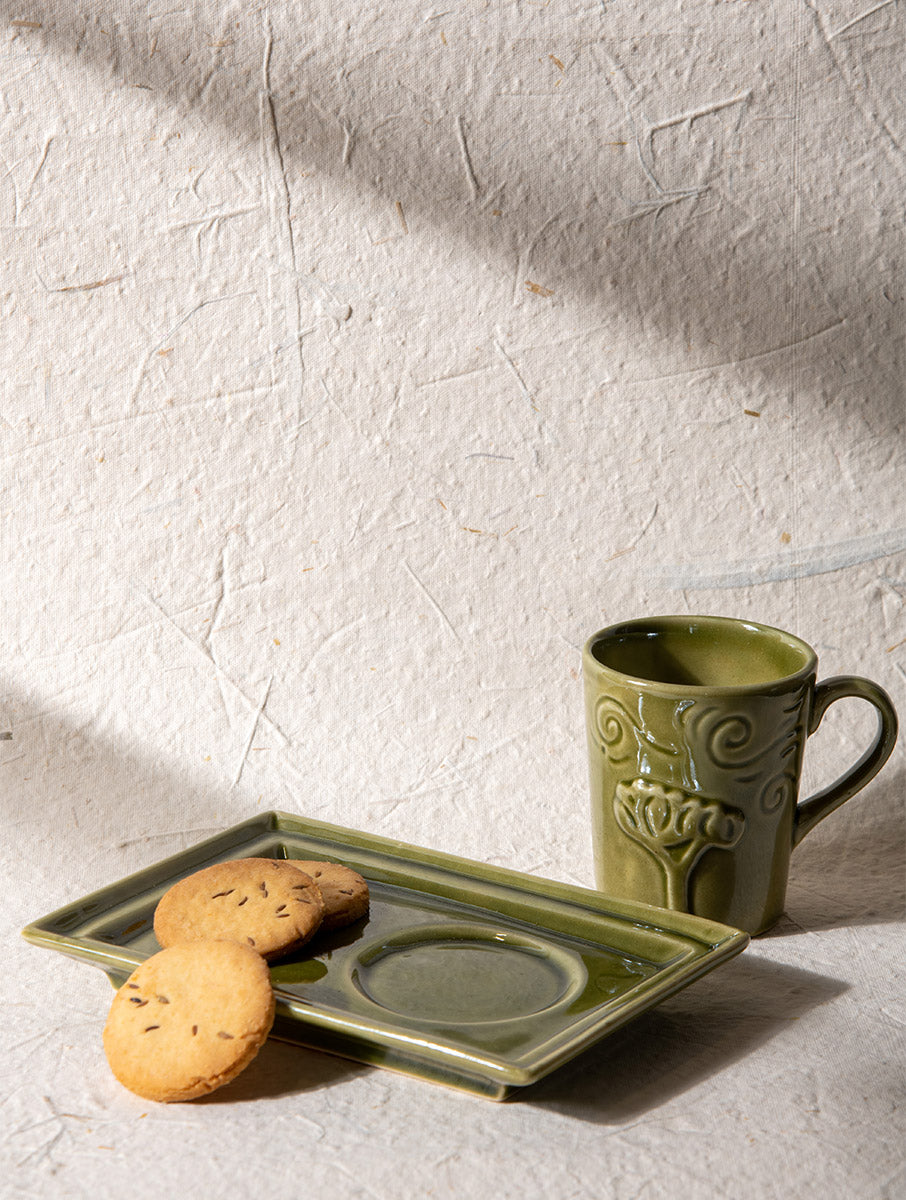 Breeze Mug Plate Set - Olive