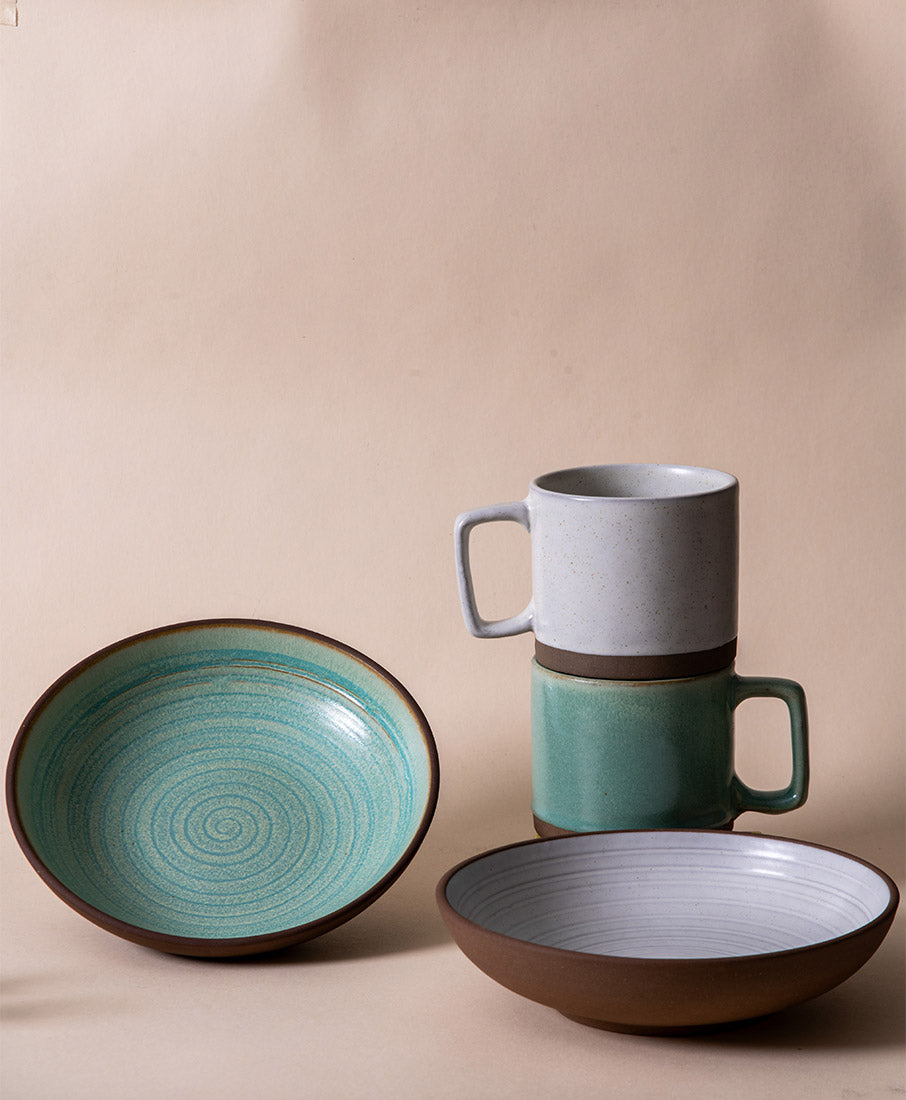 Everyday Meal Combo For Two - Ivory & Sage Green
