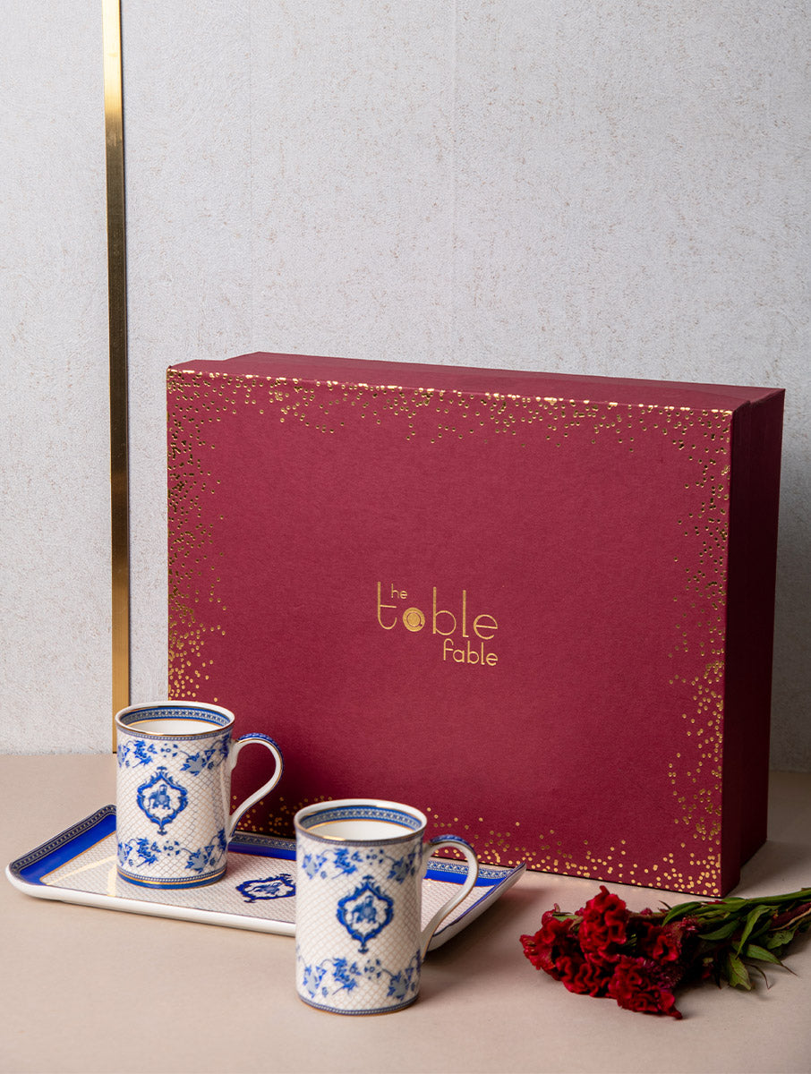 Gaj Gamini Gift Set - Platter & 2 Mugs