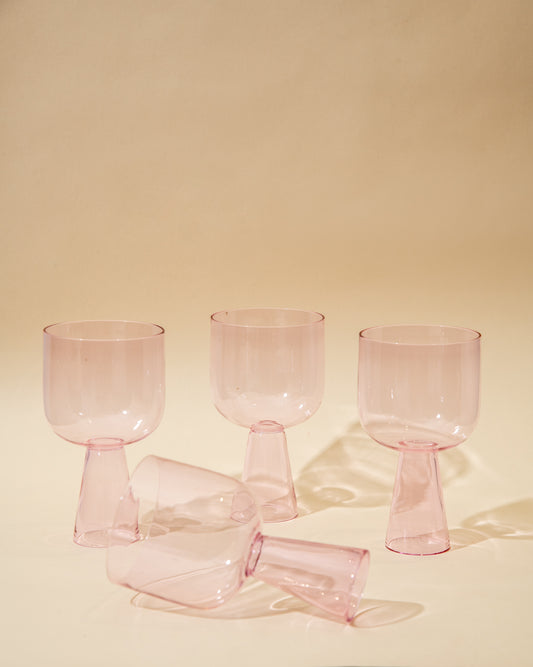 Aria Glass / Dessert Bowl (Set of 4) - Pink