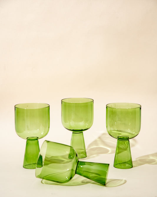 Aria Glass / Dessert Bowl (Set of 4) - Green