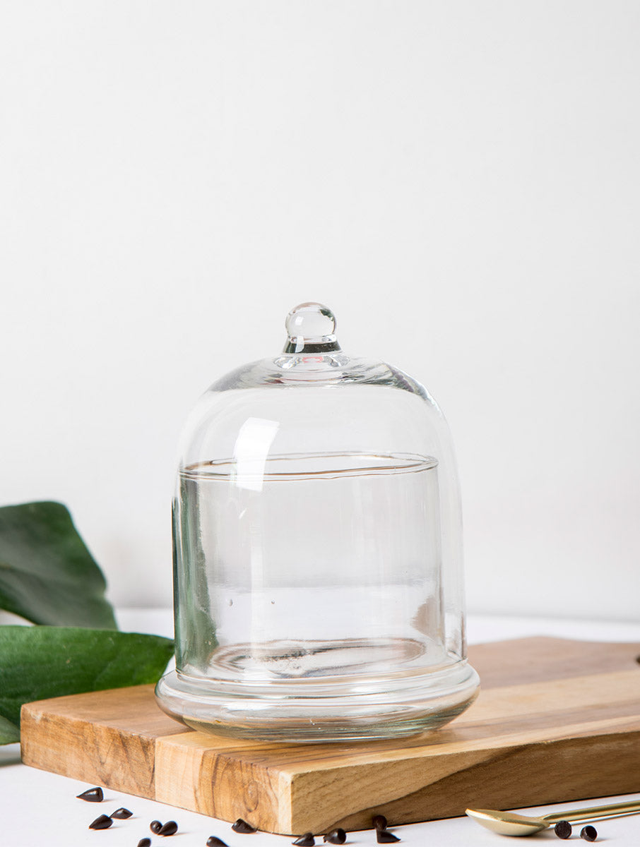 Glass Bell Jar - White