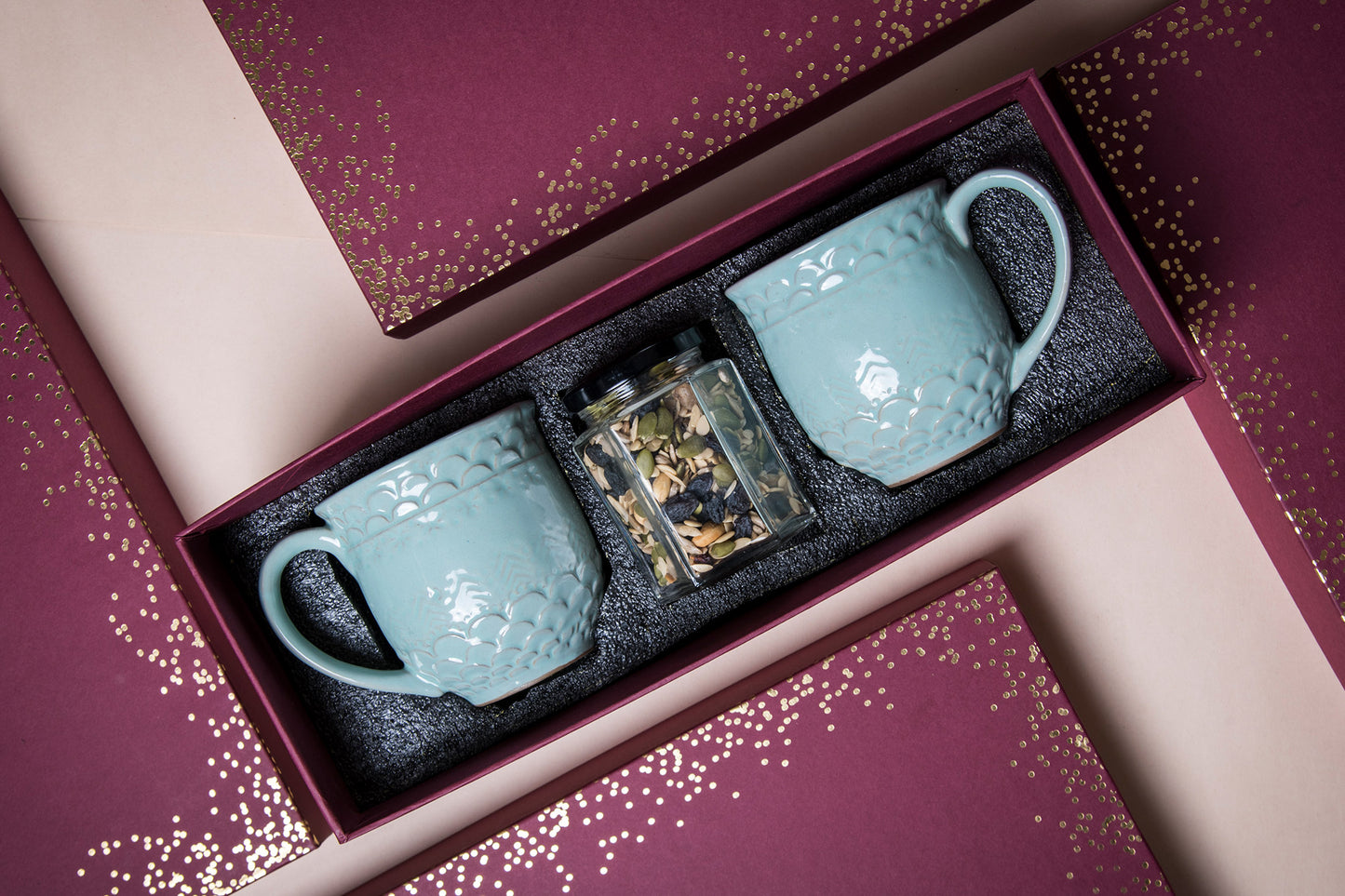 Aqua Mugs & Trail Mix Gift Box